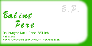 balint pere business card